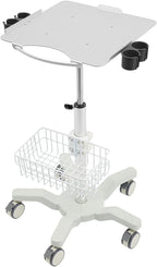Medical Trolley Cart with Locking Wheels - Height Adjustable Mobile Workstation 24-38 inch,5 Casters Rolling Desktop Cart for Dental Clinic, Salon, Lab & Esthetician