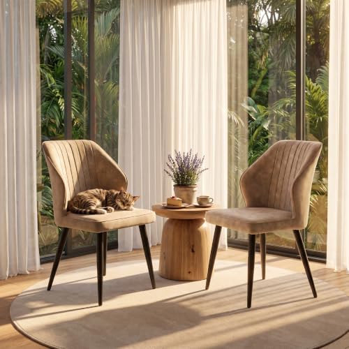 CLIPOP Faux Leather Dining Chairs Set of 6, Leather Dining Chairs, Mid-Centur...
