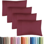 Queen Pillow Cases - 4 Pack - Super Soft Pillowcase Covers - Envelope Enclosure - Hotel Quality Pillow Protectors - Wrinkle Free, Shrink and Stain Resistant - Machine Washable - 20" x 30" (Burgundy)