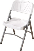 Folding Chairs, Indoor Outdoor Plastic Commercial Stackable Foldable Guest for Events Office Wedding Party(White)