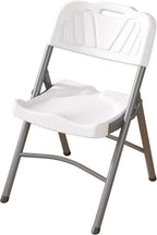 Folding Chairs, Indoor Outdoor Plastic Commercial Stackable Foldable Guest for Events Office Wedding Party(White)
