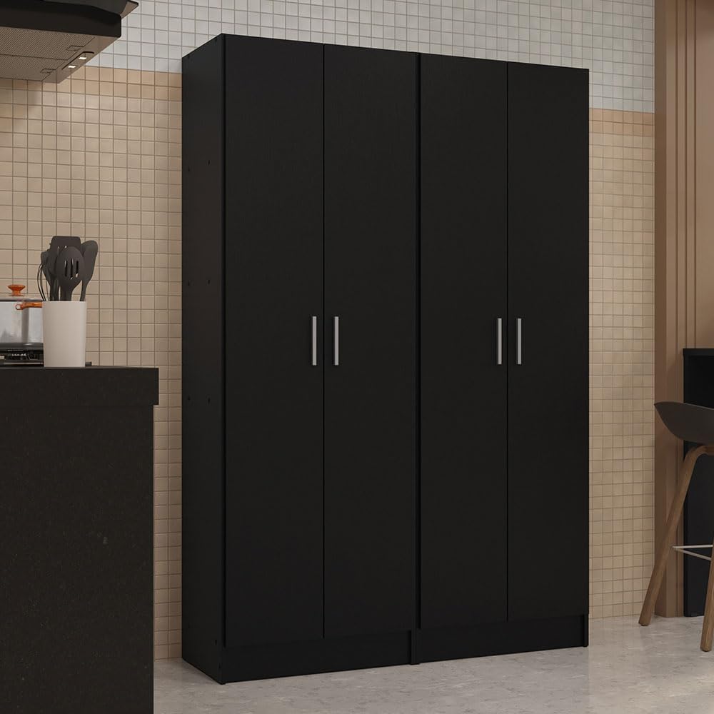 Madesa Kitchen Set 2 Pantry Storage Cabinet with 10 Utility Shelves 47" ...