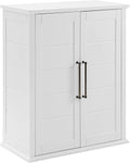 Maykoosh Antique Stackable Storage Pantry White, Two Adjustable and Removable Shelves, Magnetic Door Closure, 50.6" H x 30" W x 15.75" D