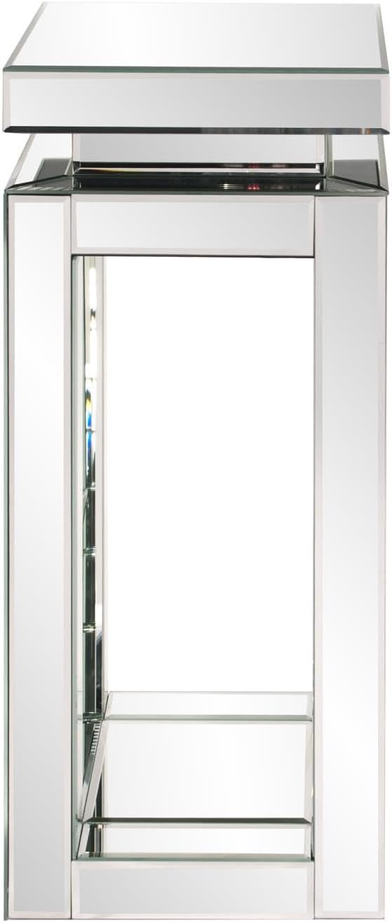 Howard Elliott Collection Small Silver Mirrored Pedestal Accent Table for Hom...