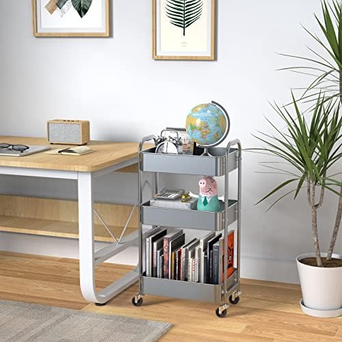 MAX Houser 3-Tier Rolling Utility Cart with Caster Wheels,Easy Assembly, for ...