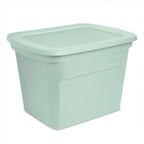 Sterilite 32 Pack Tote, Plastic Stackable Storage Bin Container with Lid, 18 Gallon, Mindful Mint