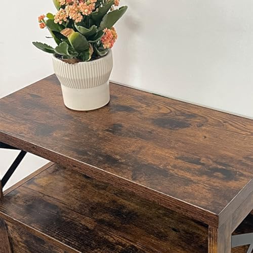 FiveWillowise Rustic Brown Farmhouse Storage Cabinet with Barn Doors and Shel...