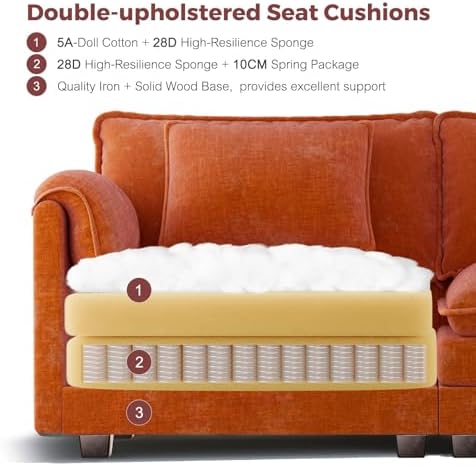 ELUCHANG 153" Oversized Modular Sectional Sofa, Comfy Chenille Cloud Cou...