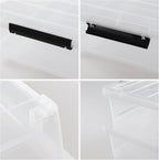 40 Quarts Under Bed Storage Boxes with Wheels, Large Plastic Shallow Tote Bins Set of 4
