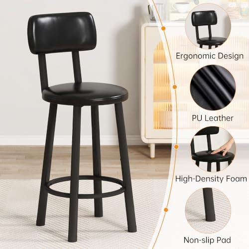 DKLGG 3-Piece Bar Table and Chairs Set, Counter Height Dining Table Set with ...