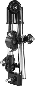 Umbrella Mount Holder, 360 Degree Adjustable Telescopic Stretch Umbrella Stand Bracket Universal Stainless Steel Clamp for Stroller, Bicycle, Wheelchair, Fishing Chair (Black)
