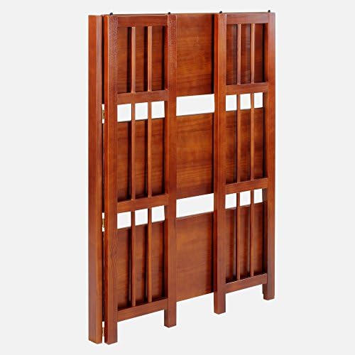 Casual Home 3-Shelf 27.5" Wide Folding Stackable Bookcase, Walnut (New)
