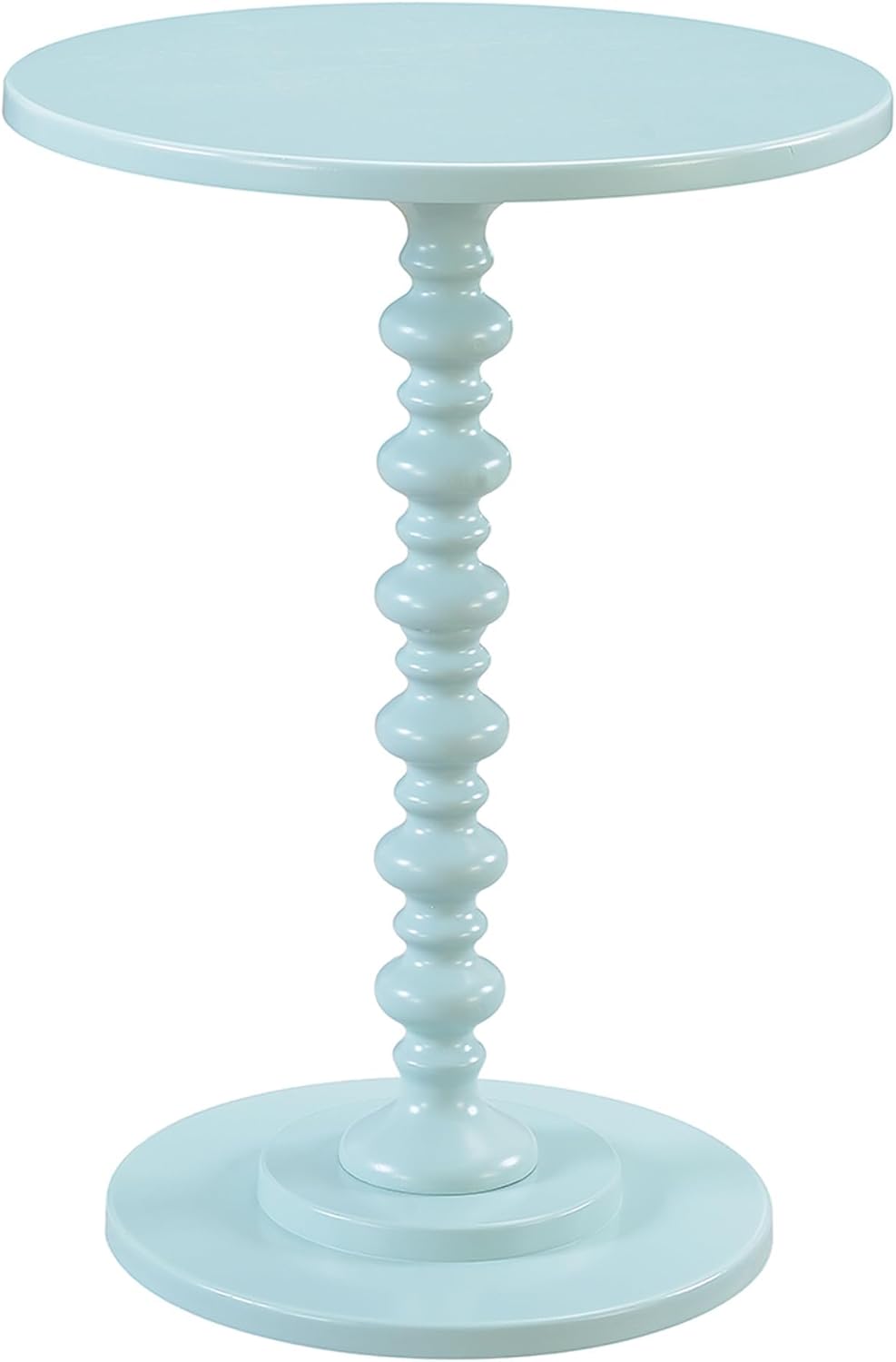 Pemberly Row Modern Spindle End Table, 24 in H x 17.75 in W, MDF and Solid Pi...