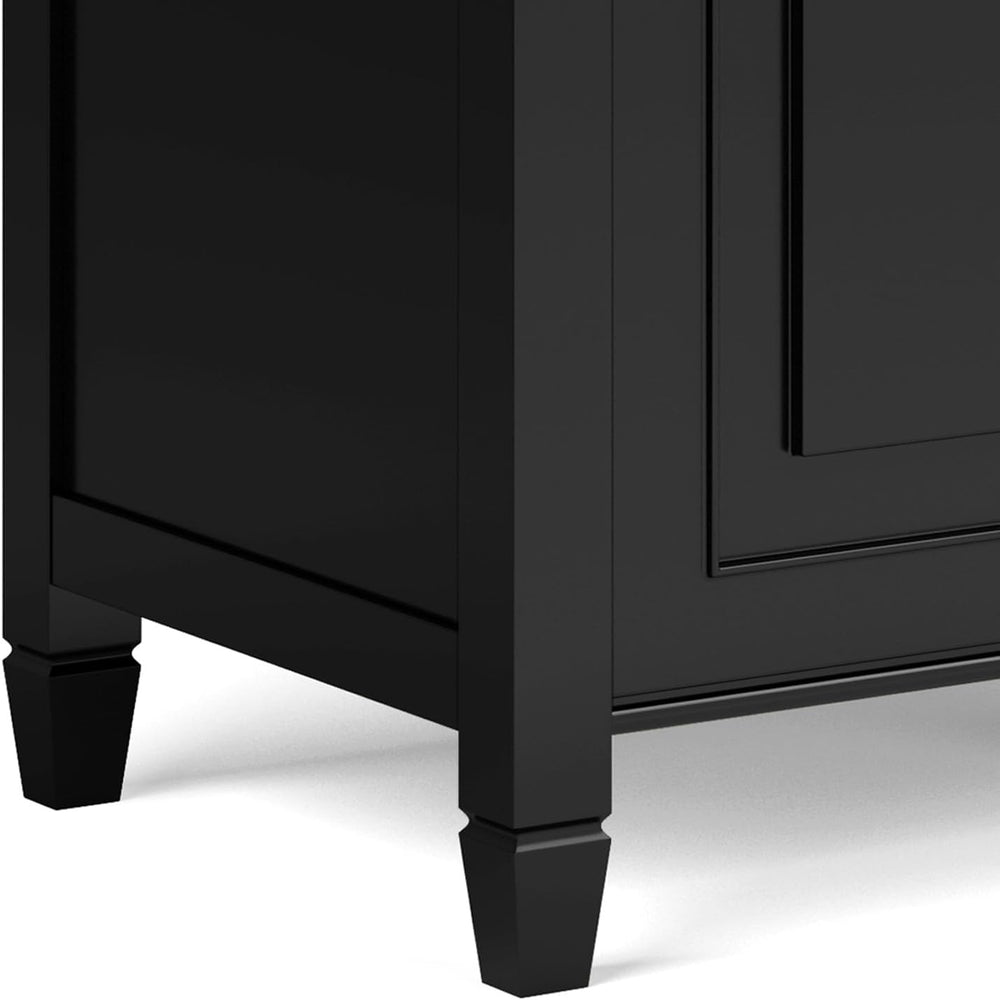 SIMPLIHOME Connaught 51" Wide Solid Wood Trunk Bench in Black | Traditio...