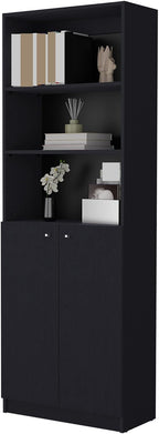 Modern 2-Door Bookcase, Storage with Multi-Level Shelves and Double Door Design,for Kitchen Home