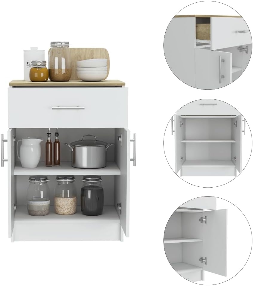 23.6" D*15.9" W*33.5" H Freestanding Storage Cabinet with Dawe...