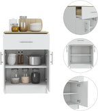 33" H Kitchen Pantry, Storage Cabinet with 1 Drawer, 2 Interior Shelves, 2 Doors, Easy to Maintain, for Dining Room