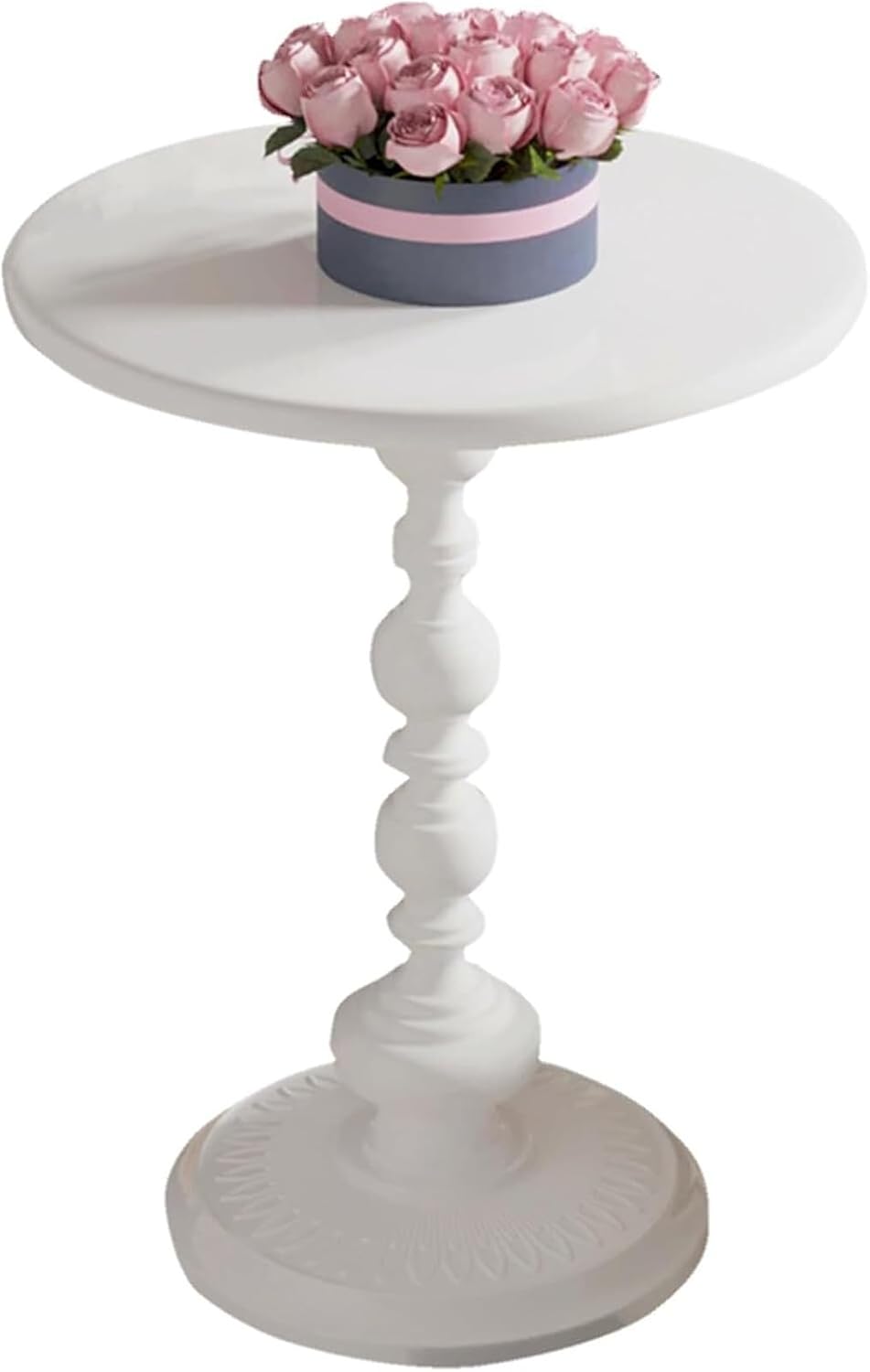 Sofa Table, Thick Base, Balcony Leisure Telephone Table(White)