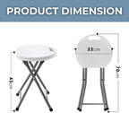 Standard Folding Stool | Portable, Lightweight Foldable Stool with 150lbs Weight Capacity | Ideal for Kitchen, Desks, Camping & Extra Seating | Folding Stool With Handle & Protective Feet | White (1)