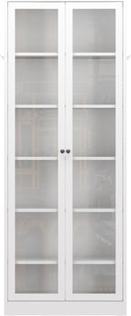 Metal Pantry Cabinet, 72" Tall Kitchen Pantry Cabinet with 2 Doors & 5 Adjustable Shelves, White Free Standing Cabinets for Living Room, Dining Room, Home Office, Basement