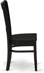 East West Furniture AMVA3-BCH-W 3 Piece Modern Dining Table Set Contains a Round Kitchen Table with Pedestal and 2 Kitchen Dining Chairs, 36x36 Inch, Black & Cherry