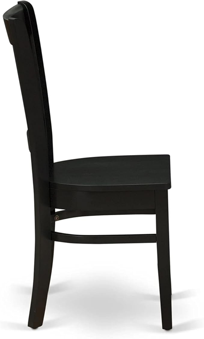 East West Furniture AMVA3-BCH-W 3 Piece Modern Dining Table Set Contains a Round Kitchen Table with Pedestal and 2 Kitchen Dining Chairs, 36x36 Inch, Black & Cherry