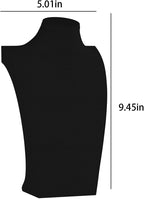 Necklace Bust Display Stand, Necklace Holder, Pendant Chain Necklace Organizer for Women (Black Velvet, S 4PCS)