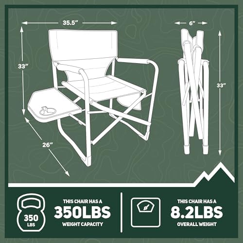 OUTSIDER Portable Directors Camping Chair, Lightweight Folding Aluminum Outdo...