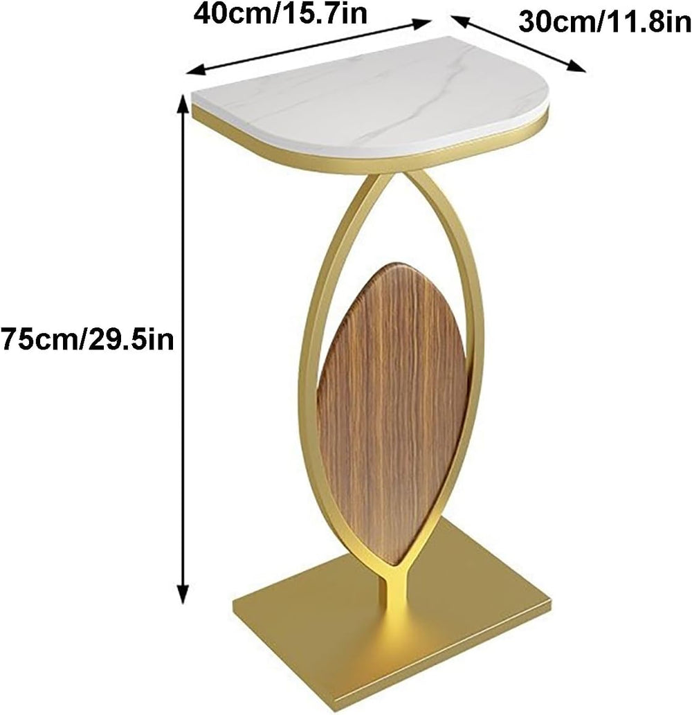 Modern Narrow Console Table Stone Slab Top and Metal Frame Decorative Table f...