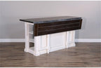 Pemberly Row 71.5" x 38" Farmhouse Wood Kitchen Island with Adjustable Shelves, Ample Storage Space, in White & Dark Brown Finish