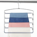 FeeraHozer Pants Hangers Space Saving 3 Pack No Slip 5 Layers Multi Functional Pants Rack Stainless Steel Swing Arm Space Saver Hanger for Trousers Jeans Towels Scarf （Grey）