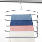 FeeraHozer Pants Hangers Space Saving 3 Pack No Slip 5 Layers Multi Functional Pants Rack Stainless Steel Swing Arm Space Saver Hanger for Trousers Jeans Towels Scarf （Grey）