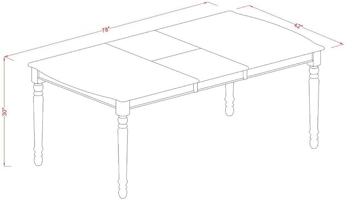 East West Furniture DOCL7-BMK-W 7 Piece Dining Room Furniture Set Consist of a Rectangle Wooden Table with Butterfly Leaf and 6 Kitchen Dining Chairs, 42x78 Inch, Buttermilk & Cherry