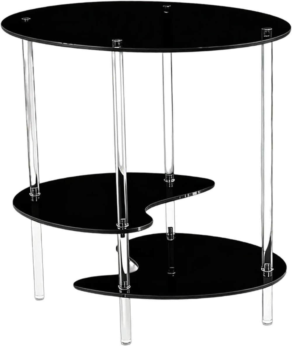 Acrylic Side Table 3 Tier Small End Table Furniture with 3 Storage Shelves Ni...