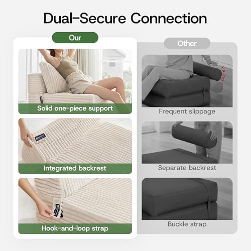 Convertible 4-in-1 Folding Sofa Bed Sleeper Chair Couch Foldable Chaise Loung...