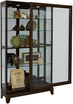 Pulaski Two Way Sliding Door Curio, 46 by 15 by 83-Inch, Chocolate Cherry Finish, Dark Brown