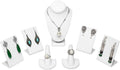 MOOCA Jewelry Display Set, Necklace Display Bust, Earring Organizer, Ring Holder Stand for Showcase and Store, Premium Fabric