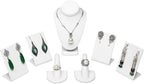 MOOCA Jewelry Display Set, Necklace Display Bust, Earring Organizer, Ring Holder Stand for Showcase and Store, Premium Fabric