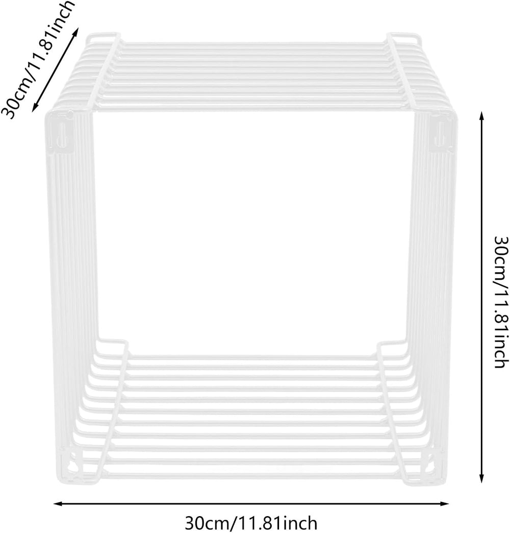 Square Geometry Retro Side Table, 11.8in Iron Multi-Purpose Side Table Square...