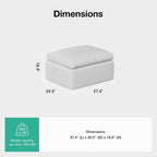 Novilla Modular Cloud Couch, Modern Sectional Sofa with Smarts Coil® Support, Chenille Fabric, Upholstered Couch for Living Room Apartments Bedroom, No Assembly, Ottoman, White