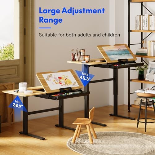 FLEXISPOT Electric Drafting Table Adjustable Height 47.2"x23.6" Sta...
