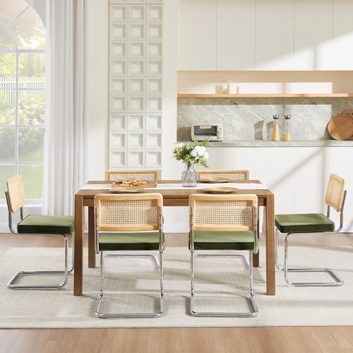 Zesthouse Natural Rattan Dining Chairs Set of 2, Modern Cesca Kitchen Chair