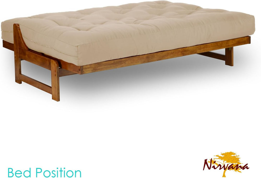 Nirvana Futons Arden Futon Set - Queen Size, Frame, 8" Mattress, Twill K...