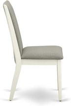 East West Furniture MZLA3-LWH-06 3 Piece Kitchen Table & Chairs Set Contains a Rectangle Dining Table with Dropleaf and 2 Shitake Linen Fabric Upholstered Chairs, 36x54 Inch, Linen White