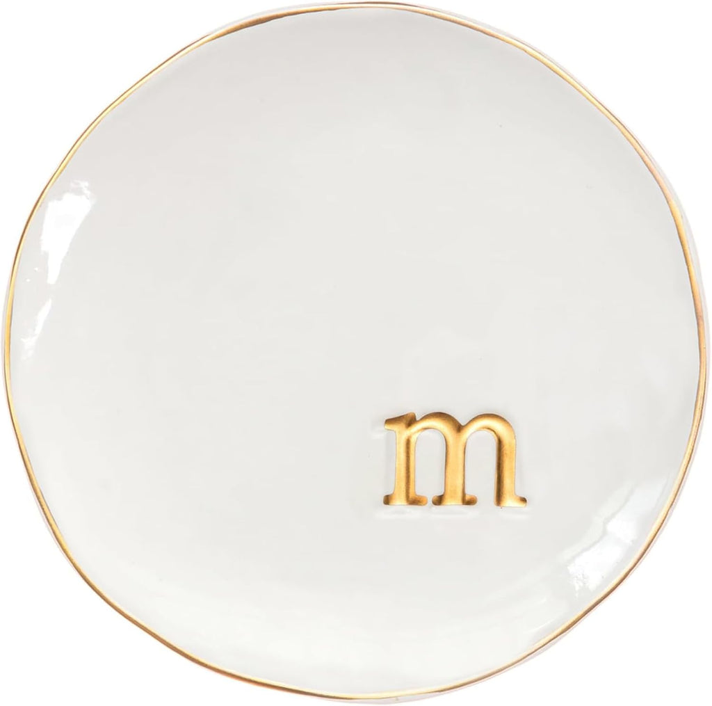 COLLECTIVE HOME - Ceramic Jewelry Tray, Decorative Trinket Dish for Rings Earrings Necklaces Bracelet Watch Keys, Birthday Mother's Day Christmas Gift for Women, 4.75", Glossy (m)