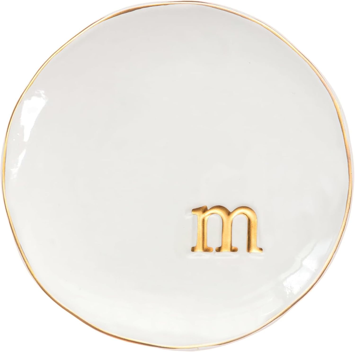 COLLECTIVE HOME - Ceramic Jewelry Tray, Decorative Trinket Dish for Rings Earrings Necklaces Bracelet Watch Keys, Birthday Mother's Day Christmas Gift for Women, 4.75", Glossy (m)