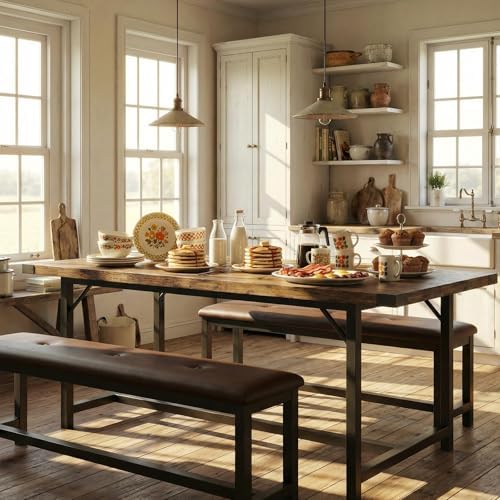 GarveeHome 5 Piece Extendable Dining Table Set for 4-6, Kitchen Table & 2...