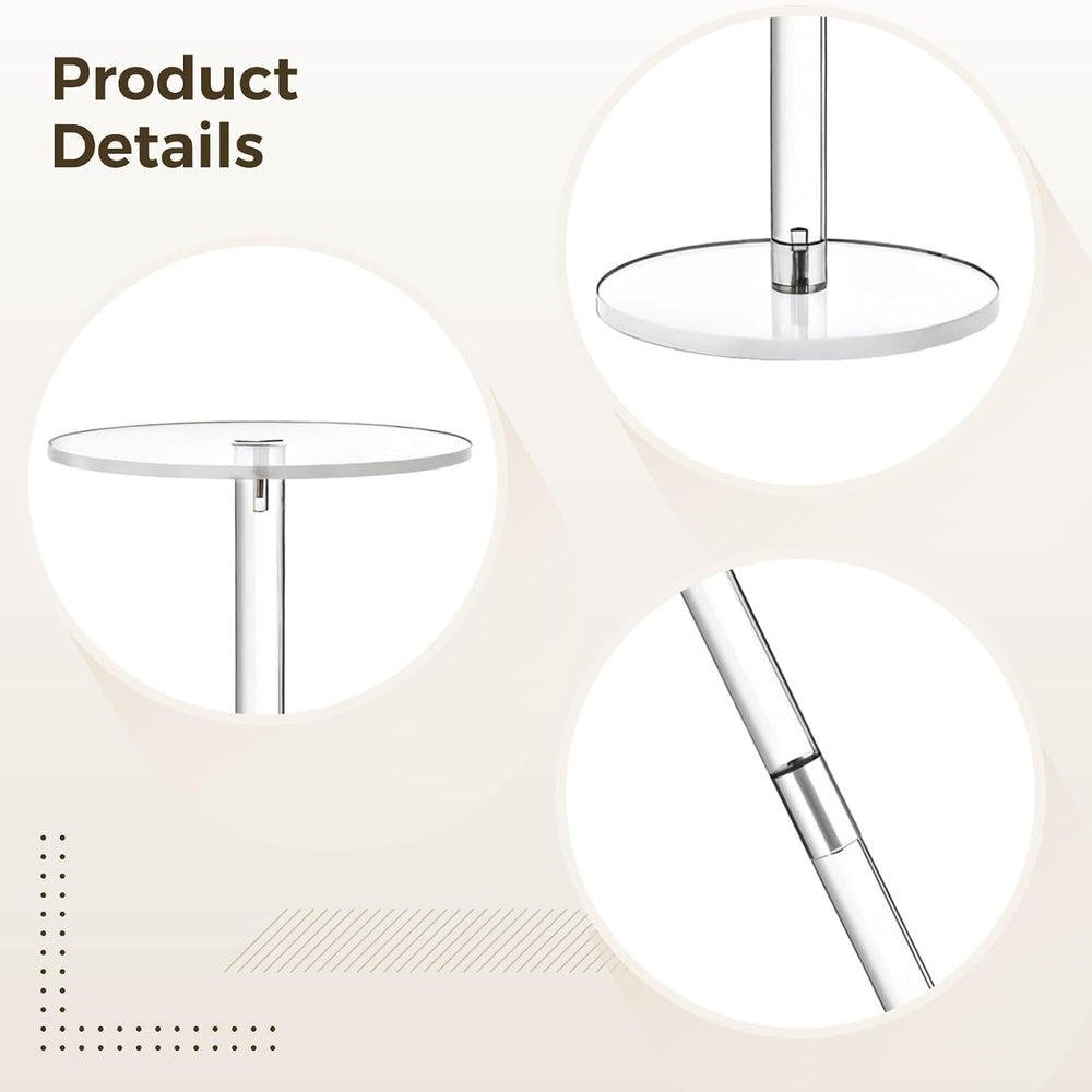 Acrylic Side Table, Modern Round Transparent Table For Small Spaces, Stylish ...