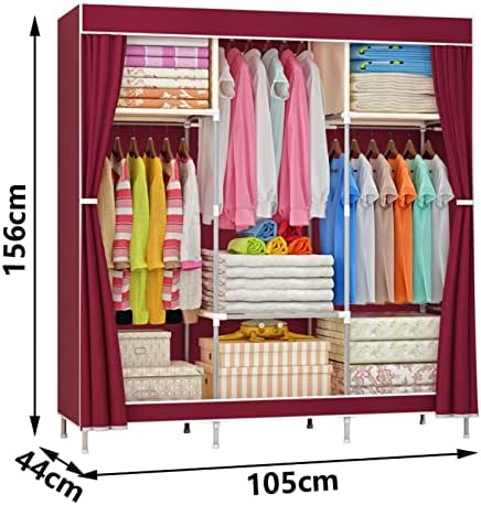 Wardrobe Canvas Wardrobe Fabric Wardrobe Foldable Clothes Closet Storage Orga...