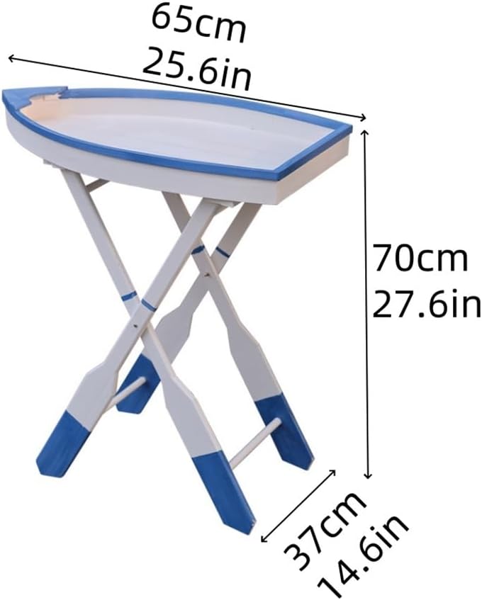 Wooden Ship Shape Side Table, Small Tables for Small Spaces, End Table for Li...